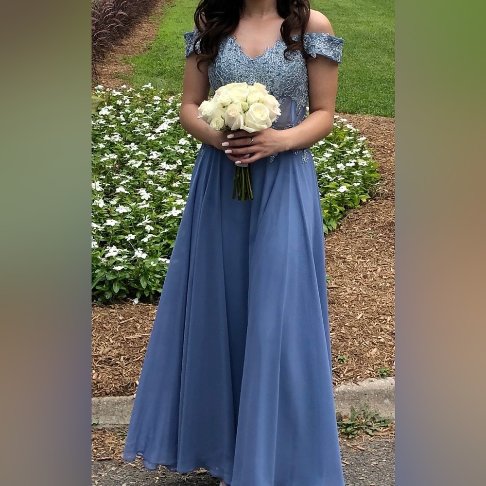 Beautiful dusty blue gown